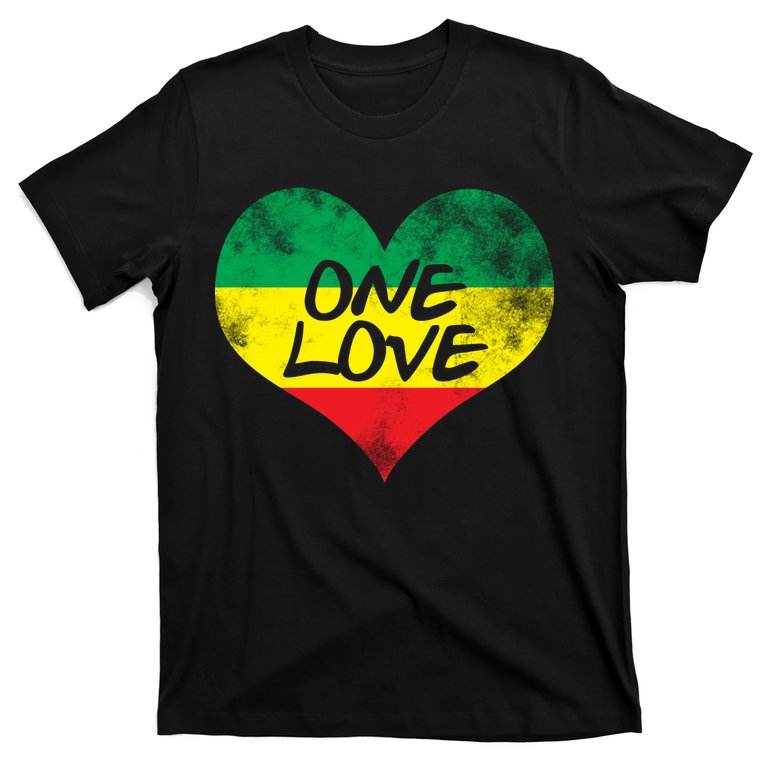 Rastafari One Love Vintage Jamaican Heart T-Shirt