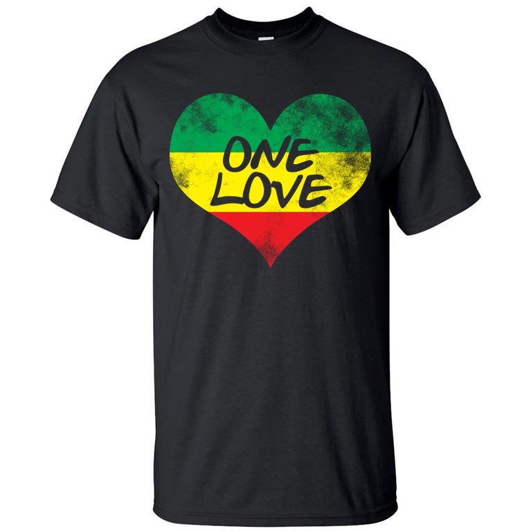 Rastafari One Love Vintage Jamaican Heart Tall T-Shirt