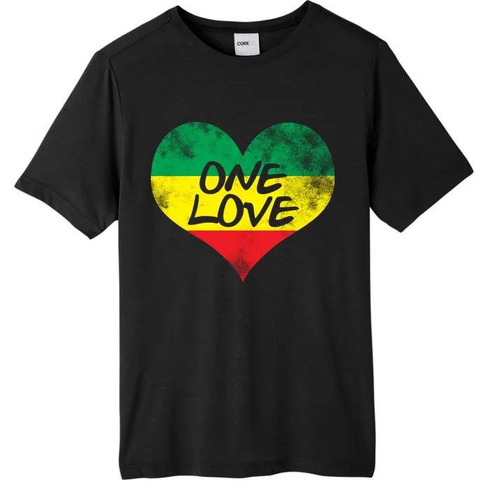 Rastafari One Love Vintage Jamaican Heart ChromaSoft Performance T-Shirt