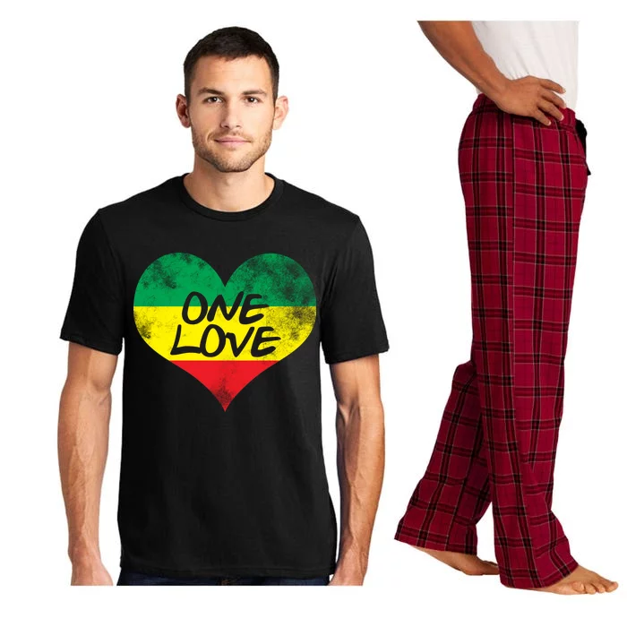 Rastafari One Love Vintage Jamaican Heart Pajama Set