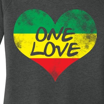 Rastafari One Love Vintage Jamaican Heart Women’s Perfect Tri Tunic Long Sleeve Shirt