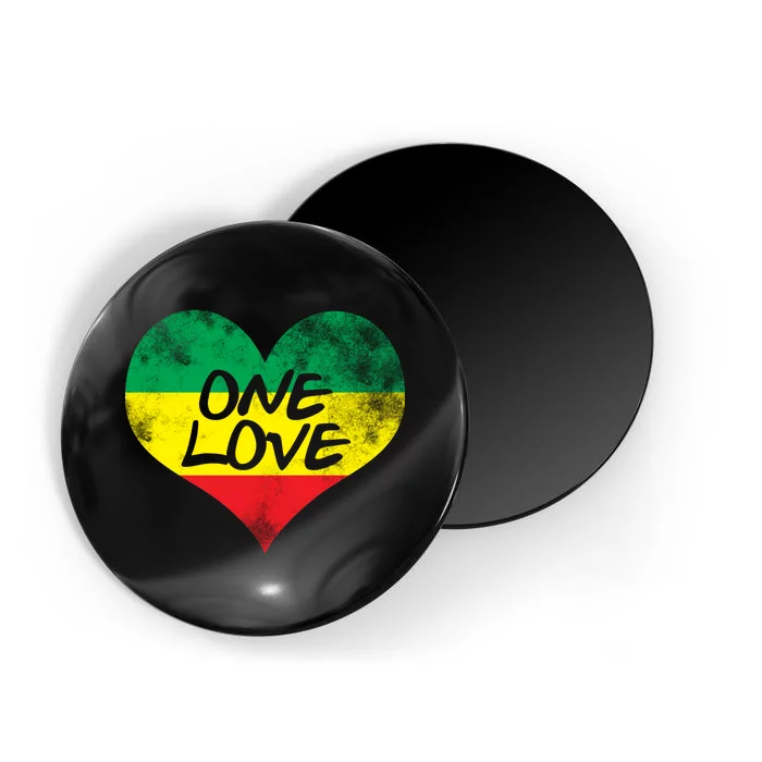 Rastafari One Love Vintage Jamaican Heart Magnet