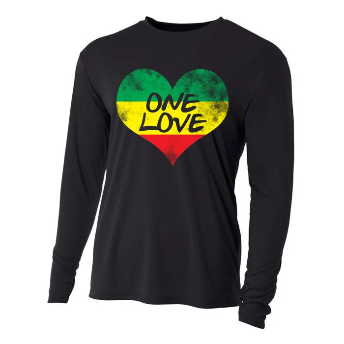 Rastafari One Love Vintage Jamaican Heart Cooling Performance Long Sleeve Crew