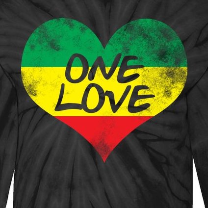 Rastafari One Love Vintage Jamaican Heart Tie-Dye Long Sleeve Shirt