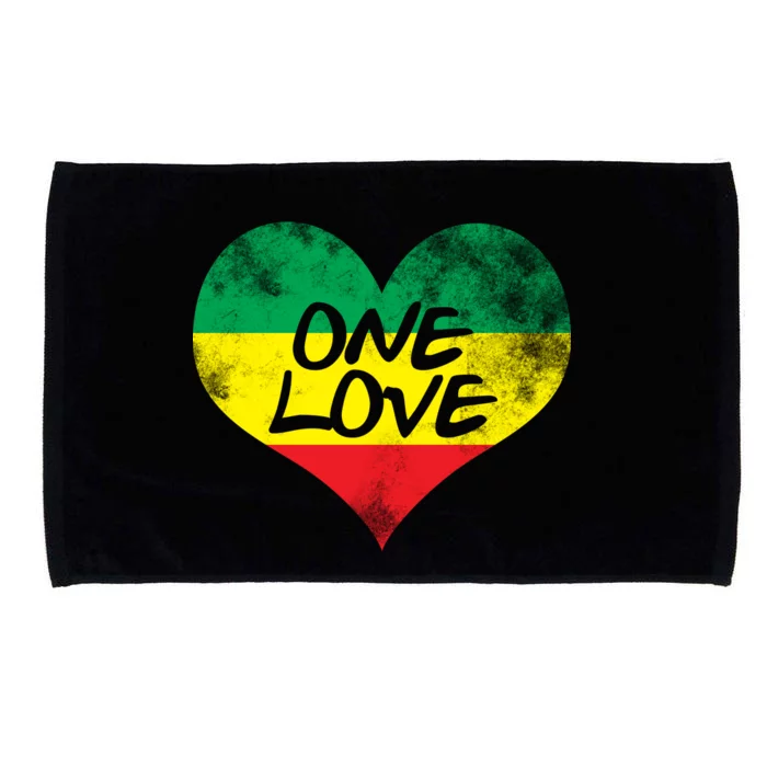 Rastafari One Love Vintage Jamaican Heart Microfiber Hand Towel