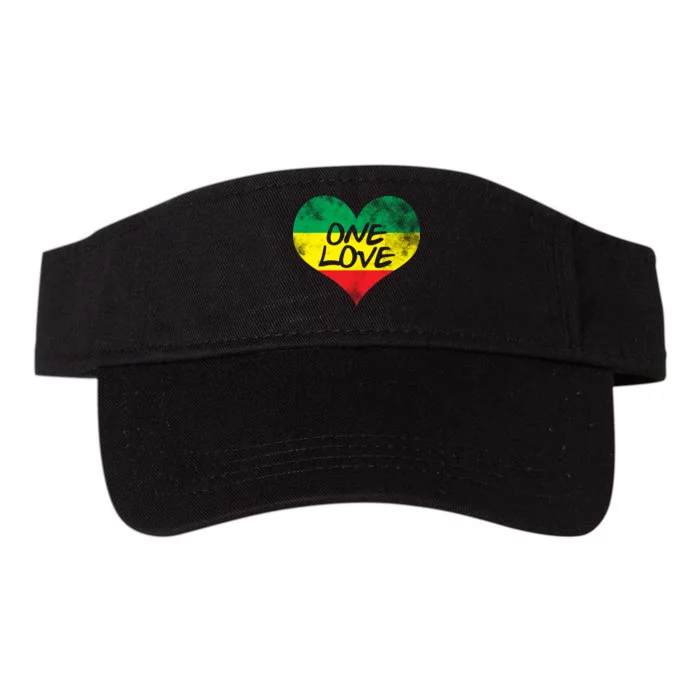 Rastafari One Love Vintage Jamaican Heart Valucap Bio-Washed Visor