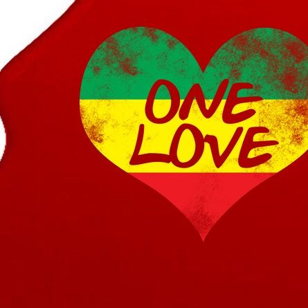 Rastafari One Love Vintage Jamaican Heart Tree Ornament
