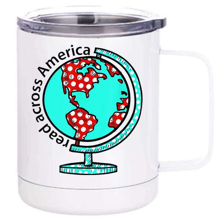 Reads Across That America Reading Lover Teacher Reader Front & Back 12oz Stainless Steel Tumbler Cup