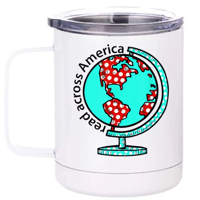 Reads Across That America Reading Lover Teacher Reader Front & Back 12oz Stainless Steel Tumbler Cup