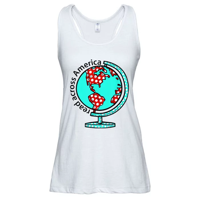 Reads Across That America Reading Lover Teacher Reader Ladies Essential Flowy Tank