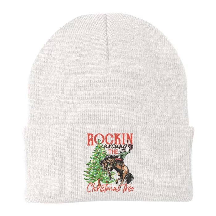 Rocking Around The Christmas Tree Christmas Cowboy Horse Knit Cap Winter Beanie