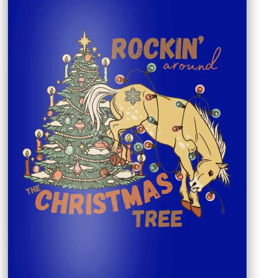 Rockin Around The Christmas Tree Christmas Bucking Horse Cool Gift Poster