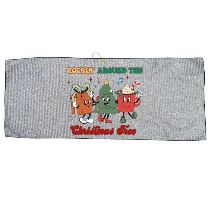 Rockin Around The Christmas Tree Hot Chocolate Cocoa Lovers Cute Gift Large Microfiber Waffle Golf Towel