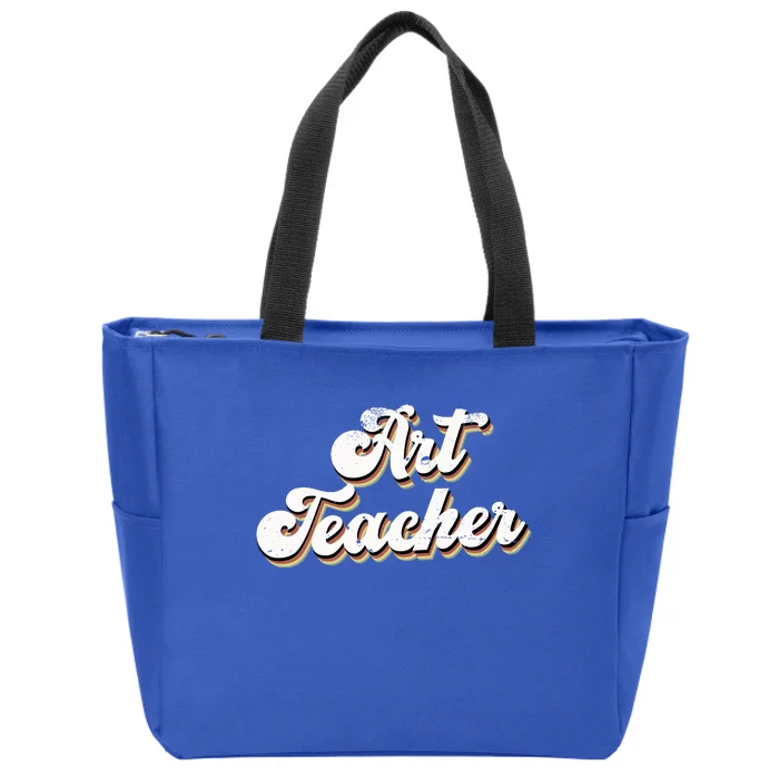 Retro Art Teacher For Artist Teacher Team Men & Women Zip Tote Bag