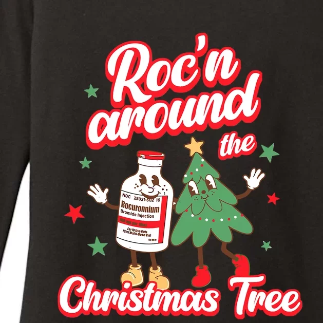 RocN Around The Christmas Tree Er Ed Rn Pacu Icu Nurse Xmas Funny Gift Womens CVC Long Sleeve Shirt