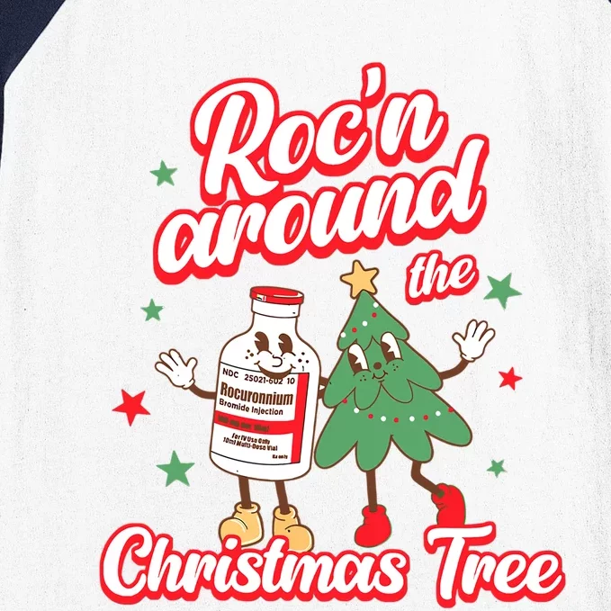 RocN Around The Christmas Tree Er Ed Rn Pacu Icu Nurse Xmas Funny Gift Baseball Sleeve Shirt