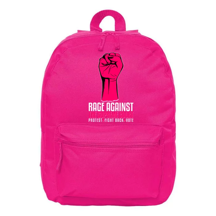 Rage Against The Spreme Court Protest Fight Back Vote 16 in Basic Backpack