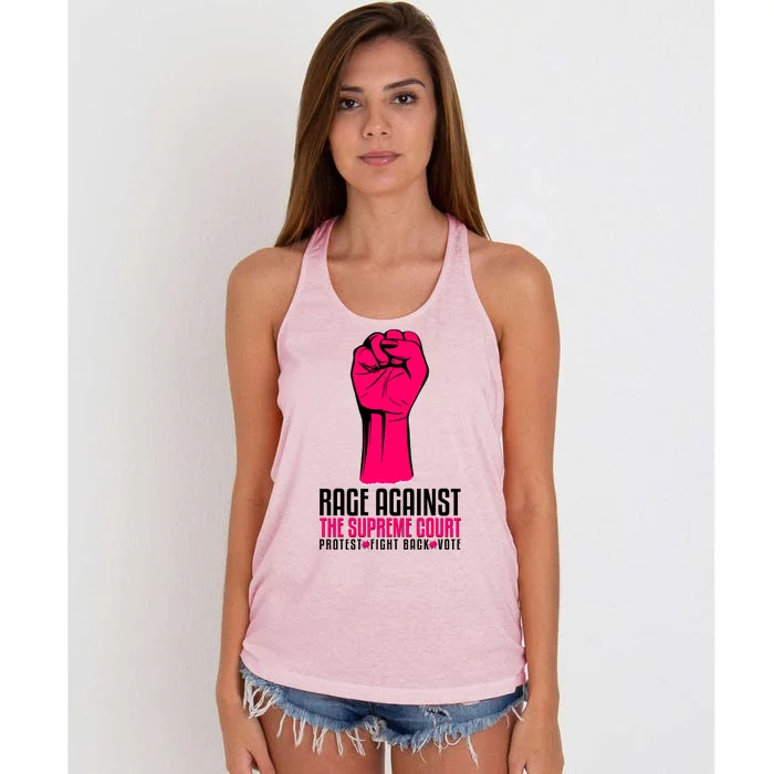 Rage Against The Spreme Court Protest Fight Back Vote Women's Knotted Racerback Tank