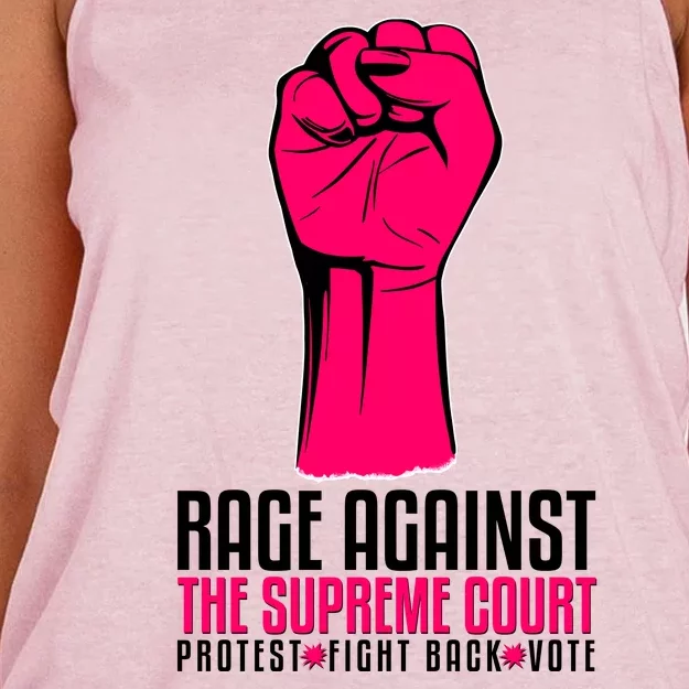 Rage Against The Spreme Court Protest Fight Back Vote Women's Knotted Racerback Tank