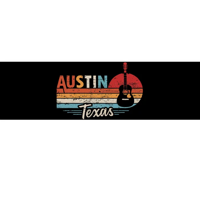 Retro Austin Texas Guitar Music Bumper Sticker