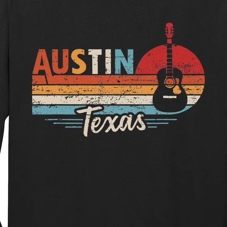 Retro Austin Texas Guitar Music Tall Long Sleeve T-Shirt