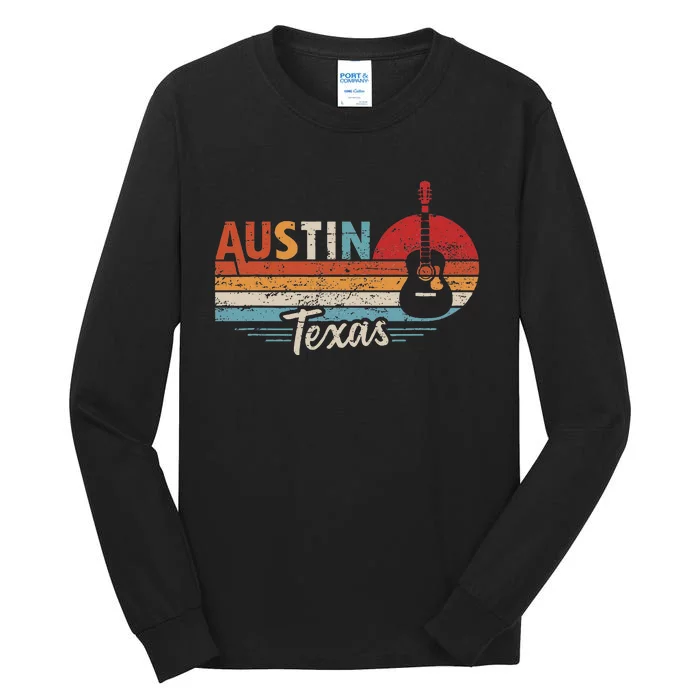 Retro Austin Texas Guitar Music Tall Long Sleeve T-Shirt