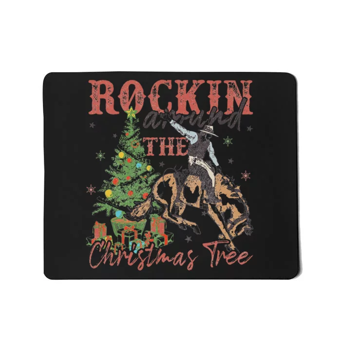 Rockin Around The Christmas Tree Cowboy Western Mousepad