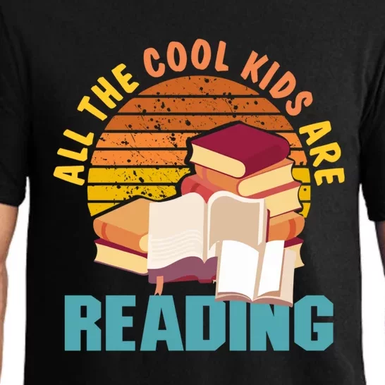 Retro All The Cool Are Reading Books Funny Bookish Gift Pajama Set