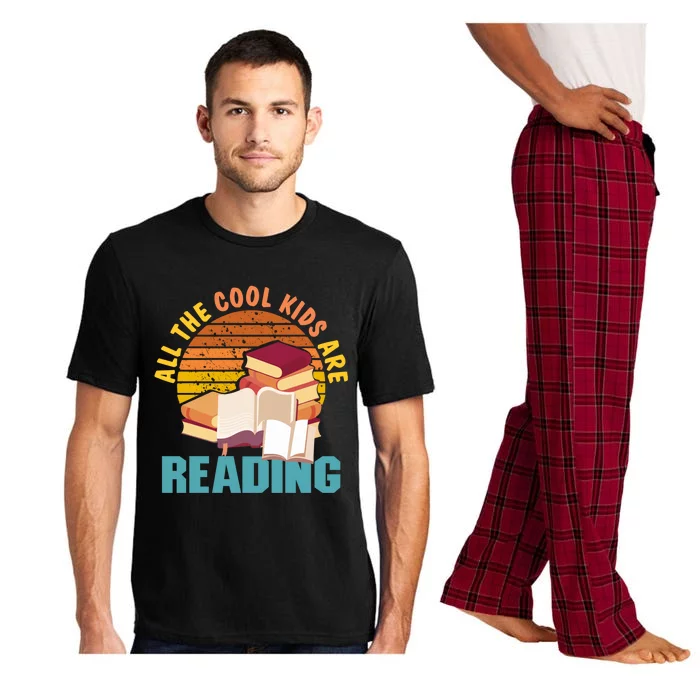 Retro All The Cool Are Reading Books Funny Bookish Gift Pajama Set