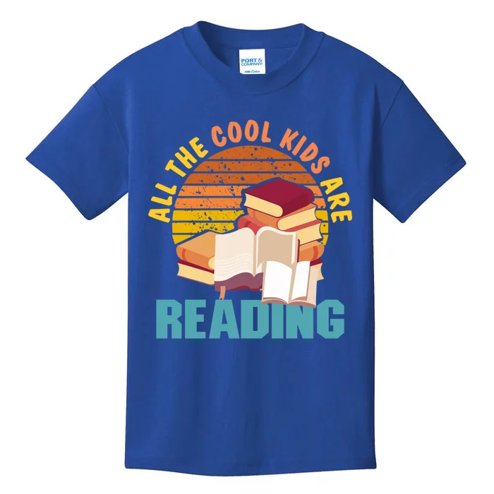 Retro All The Cool Are Reading Books Funny Bookish Gift Kids T-Shirt