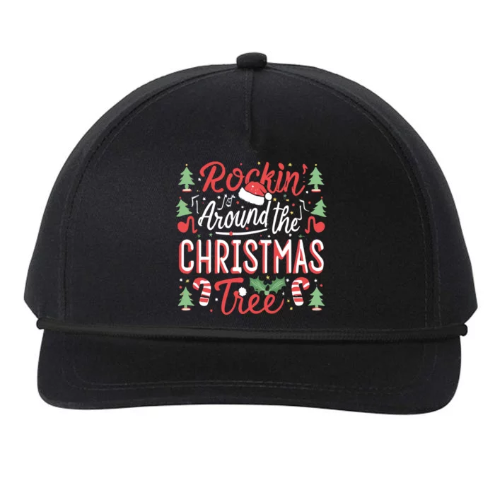 Rockin Around The Christmas Tree Music Note Music Teacher Snapback Five-Panel Rope Hat