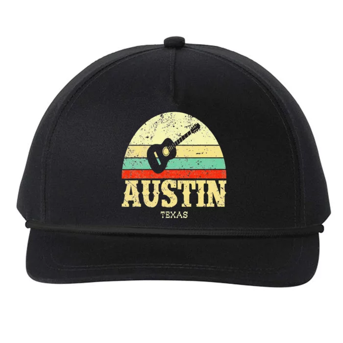 Retro Austin Texas Guitar Vintage Lone Star State Snapback Five-Panel Rope Hat