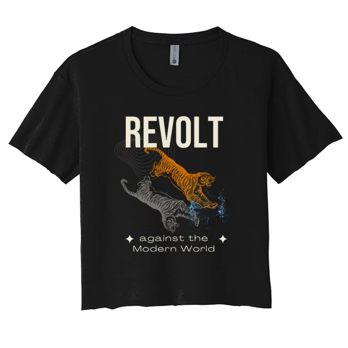 Revolt Against The Modern World Ride The Tiger Julius Evola Women's Crop Top Tee