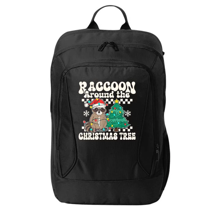 Raccoon Around The Christmas Tree Raccoon Lover Funny City Backpack