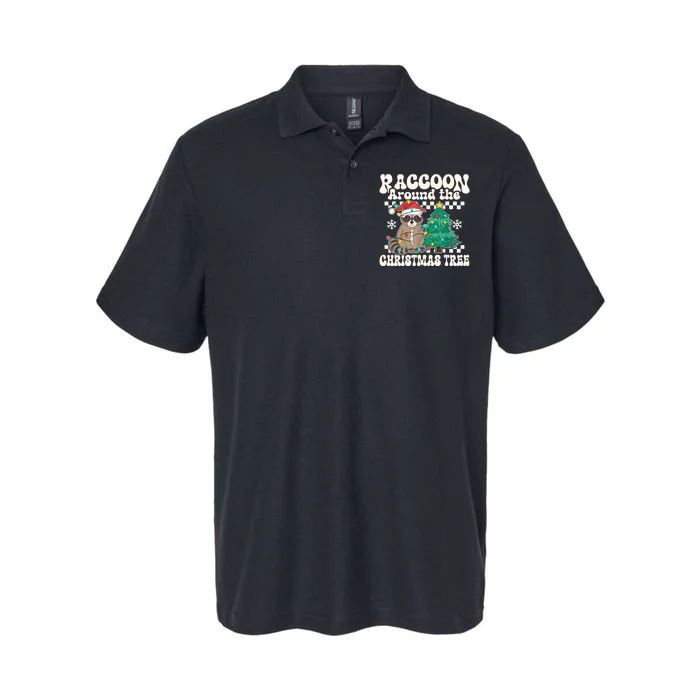 Raccoon Around The Christmas Tree Raccoon Lover Funny Softstyle Adult Sport Polo