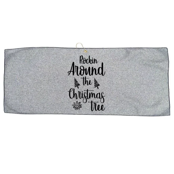 Rockin Around The Christmas Tree Gift Large Microfiber Waffle Golf Towel