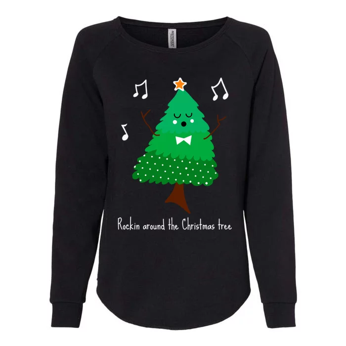 Rockin Around The Christmas Tree Unisex Gift Womens California Wash Sweatshirt