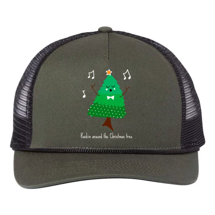 Rockin Around The Christmas Tree Unisex Gift Retro Rope Trucker Hat Cap