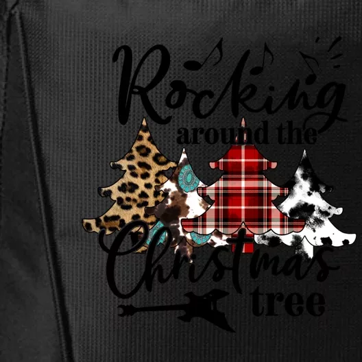 Rocking Around The Christmas Tree Buffalo Plaid Christmas Gift City Backpack