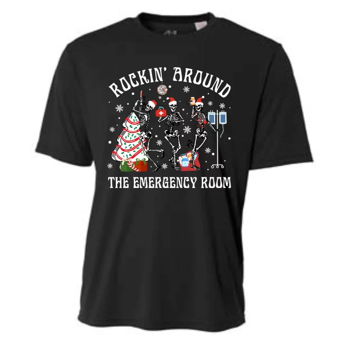 Rockin Around The Emergency Room Christmas Xmas Nurse Funny Gift Cooling Performance Crew T-Shirt