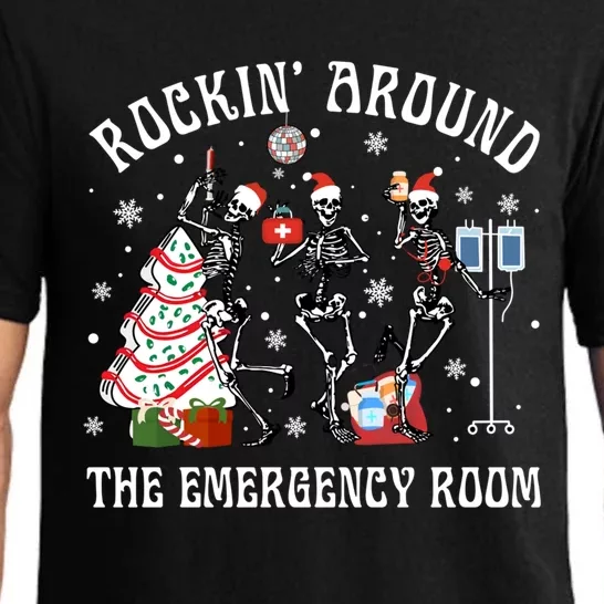 Rockin Around The Emergency Room Christmas Xmas Nurse Funny Gift Pajama Set