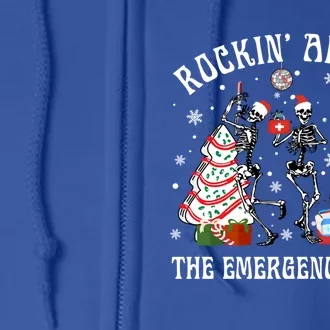 Rockin Around The Emergency Room Christmas Xmas Nurse Funny Gift Full Zip Hoodie