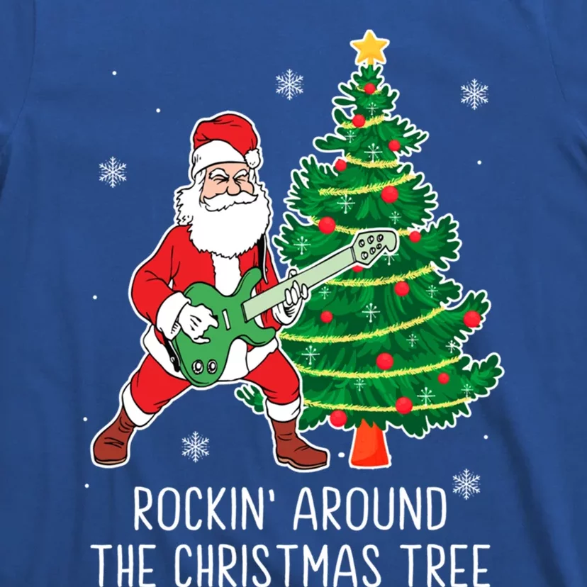 Rockin Around The Christmas Tree Santa Claus Guitar Player Gift T-Shirt