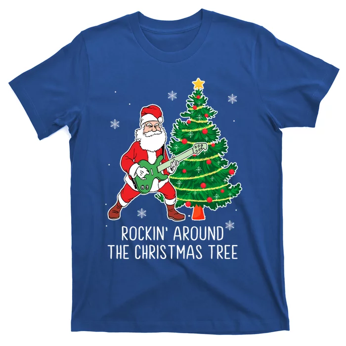 Rockin Around The Christmas Tree Santa Claus Guitar Player Gift T-Shirt