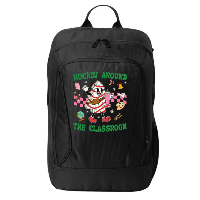 Rockin Around The Classroom Funny Teacher Christmas City Backpack