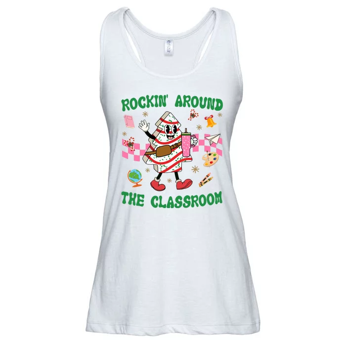 Rockin Around The Classroom Funny Teacher Christmas Ladies Essential Flowy Tank