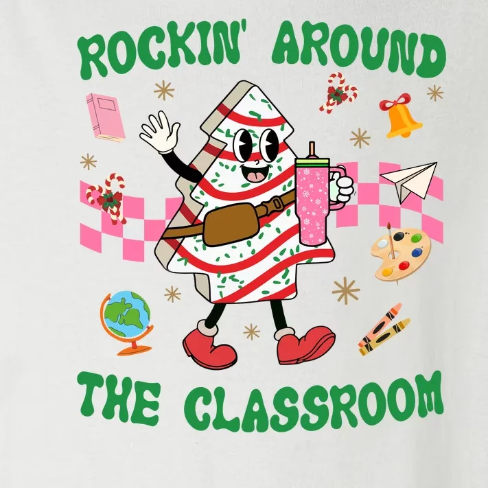 Rockin Around The Classroom Funny Teacher Christmas Toddler Long Sleeve Shirt