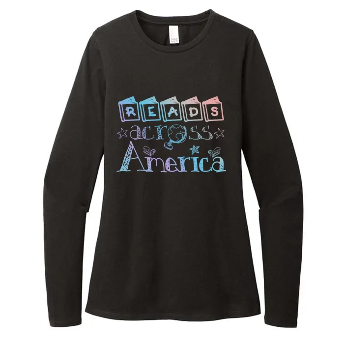 Reads Across Tee America Reading Teacher Books Reader Cool Gift Womens CVC Long Sleeve Shirt