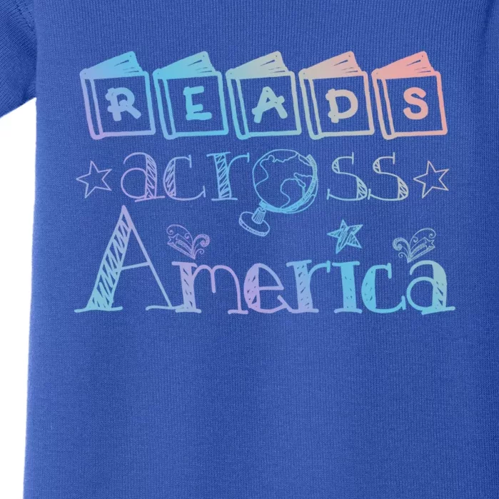 Reads Across Tee America Reading Teacher Books Reader Cool Gift Baby Bodysuit