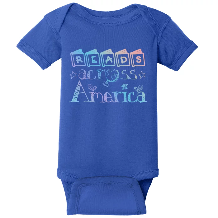 Reads Across Tee America Reading Teacher Books Reader Cool Gift Baby Bodysuit